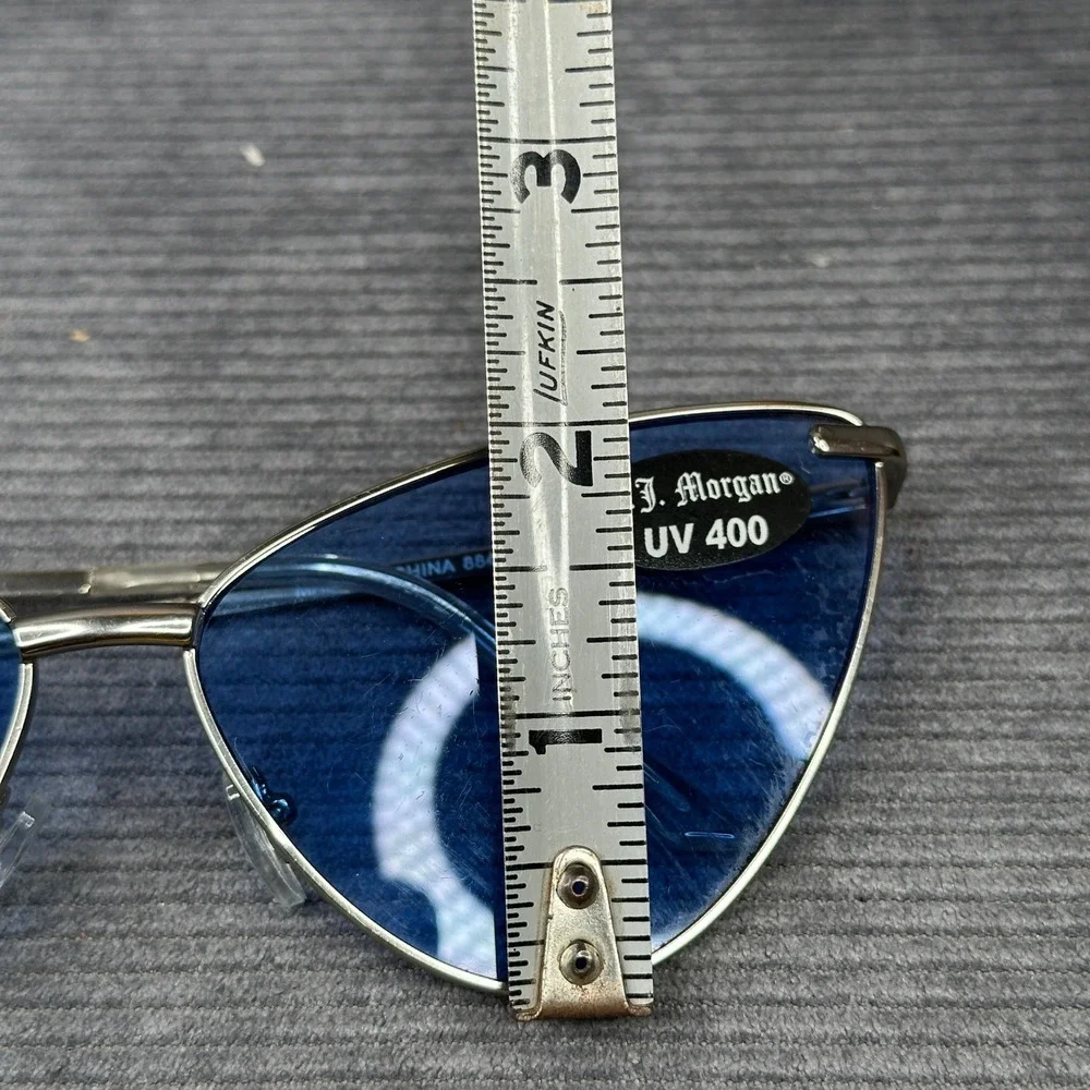 AJ Morgan Silver Cat Eye Sunglasses Blue Tint Lens UV 400 Retro 88472